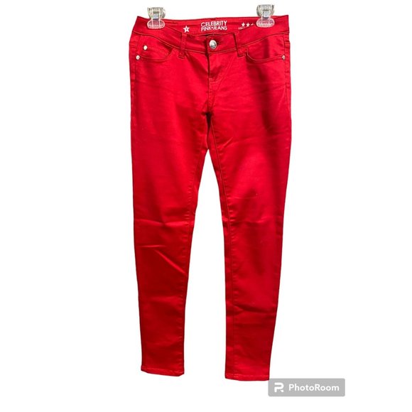 Celebrity Pink Jeans RED stretch skinny size 3 - Picture 1 of 3